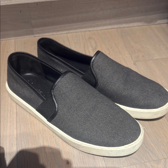 Vince Gray Loafers Slip-On Shoes with Elastic Panels
